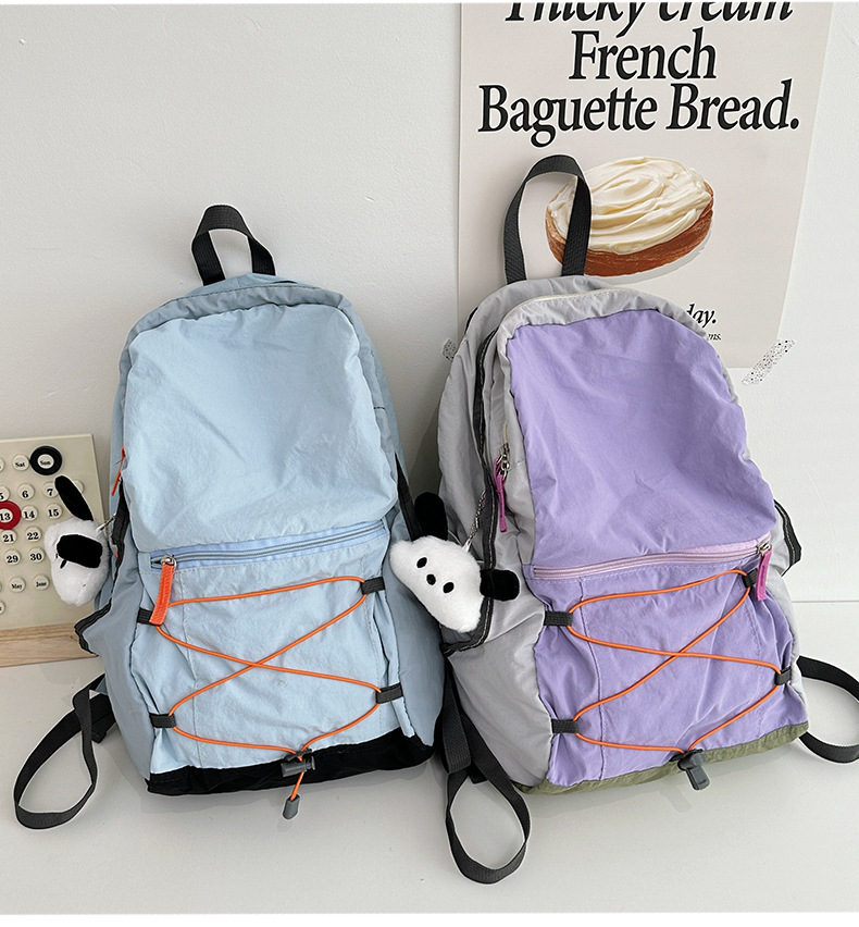 旅行户外双肩包女轻便撞色登山包徒步骑行大容量运动春游爬山书包详情23