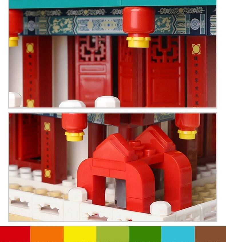 万格积木中国陕西西安钟楼国产小颗粒拼装积木国风建筑模型6228详情7