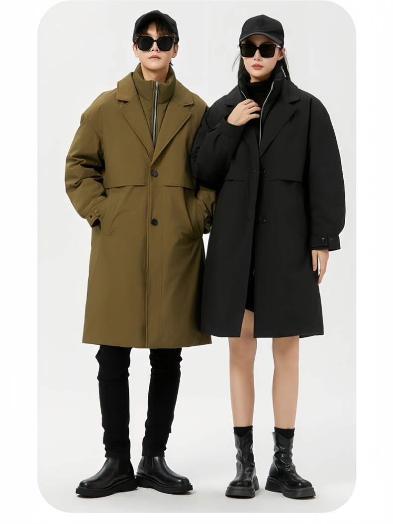 Winter long knee-length couple down jackets for men are bestsellers. Two fashionable cross-border cold-proof and warm windbreakers for men pic 16