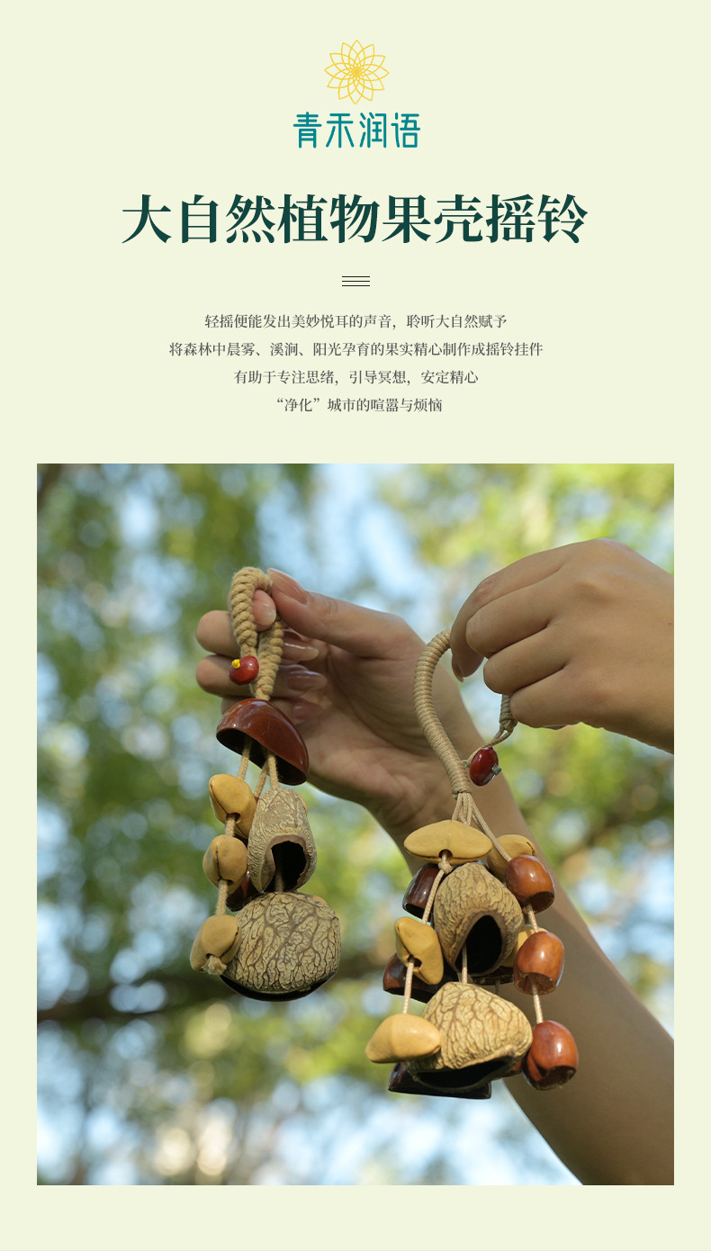 果壳手摇种子果实铃铛串挂件音乐伴奏治愈音疗乐器瑜伽冥想详情2