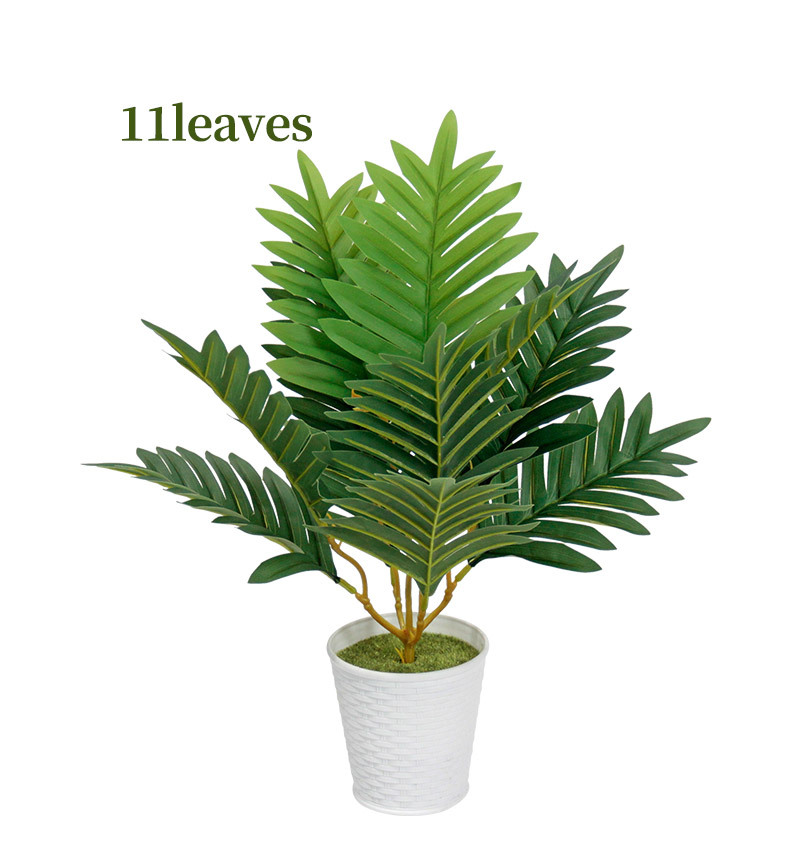Cross-border artificial green plants, Chrysalidocarpus lutescens, palm leaf potted plants, indoor and outdoor home decoration, iron leaf artificial tree bonsai pic 8