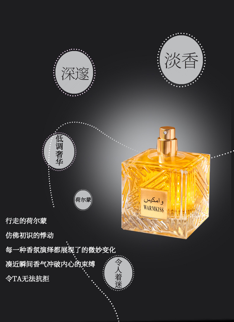 中东迪拜外贸跨境爆款WARMKISS卡姆拉男女士香水简包持久浓香批发详情4