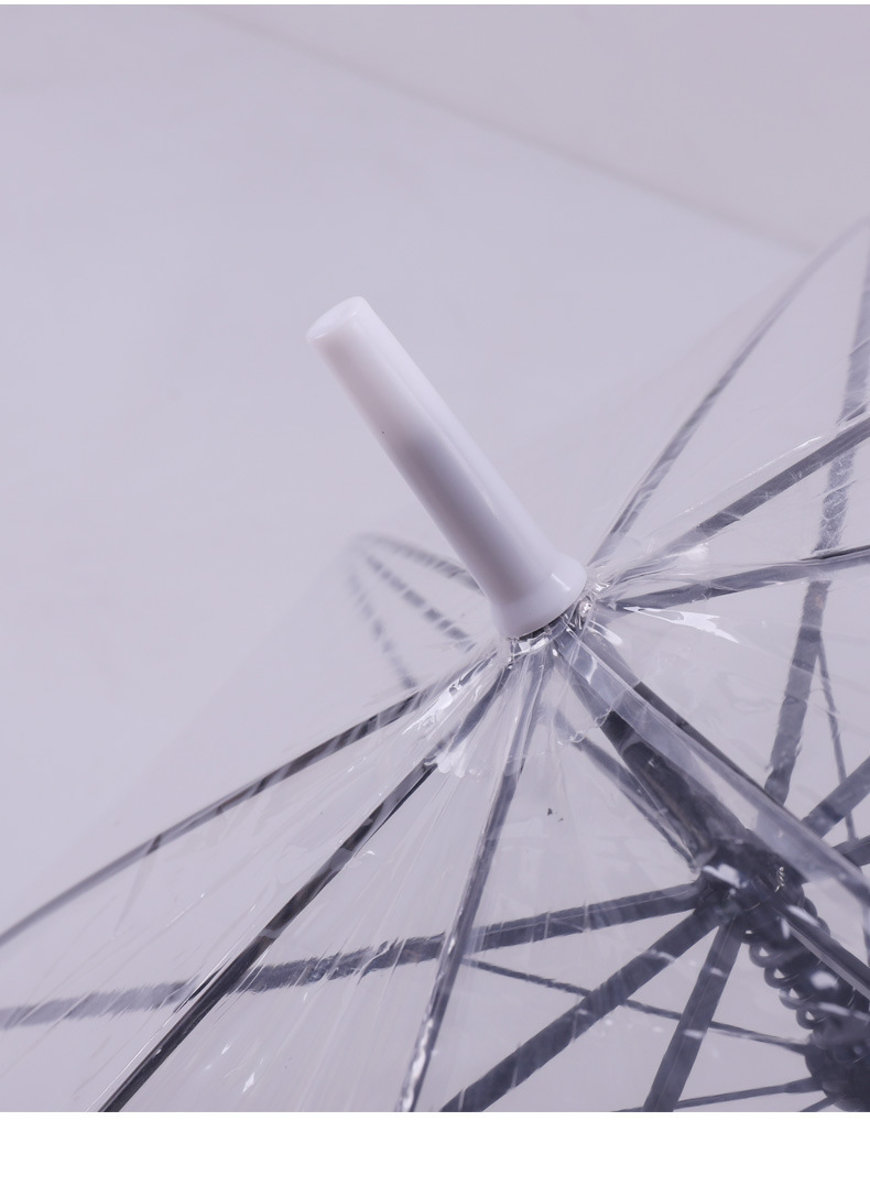 Wholesale of 8-bone transparent umbrellas, white and colored eco-friendly umbrellas, automatic umbrellas, disposable creative and popular umbrellas at street stalls pic 9