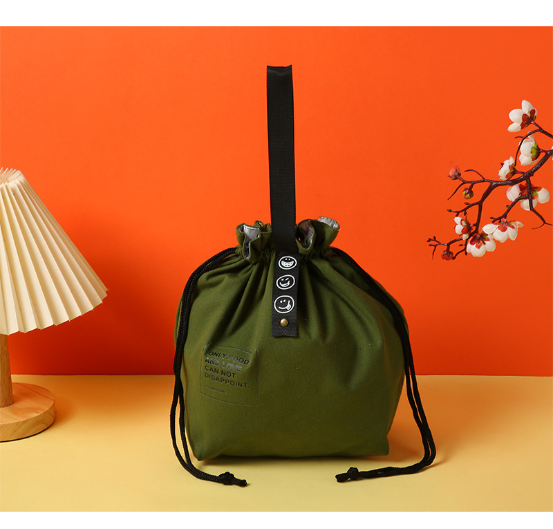 现货简约字母端午束口保温饭盒袋便携式棉麻便当包防水带饭收纳袋详情24