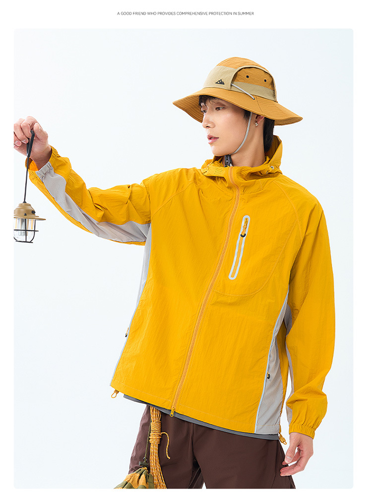 山系户外UPF50+防晒衣男夏季薄款冰丝透气连帽轻量凉感休闲防晒服详情27