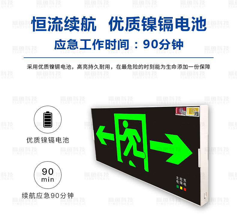 应急灯安全出口应急标志灯消防疏散灯LED箭头指示灯楼层指示牌A型详情12