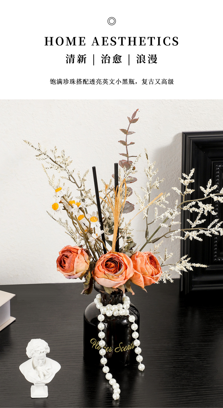 Simulated rose and Daisy bouquets, flameless aromatherapy ornaments, aromatherapy home living room and bedroom atmosphere floral art ornaments pic 4