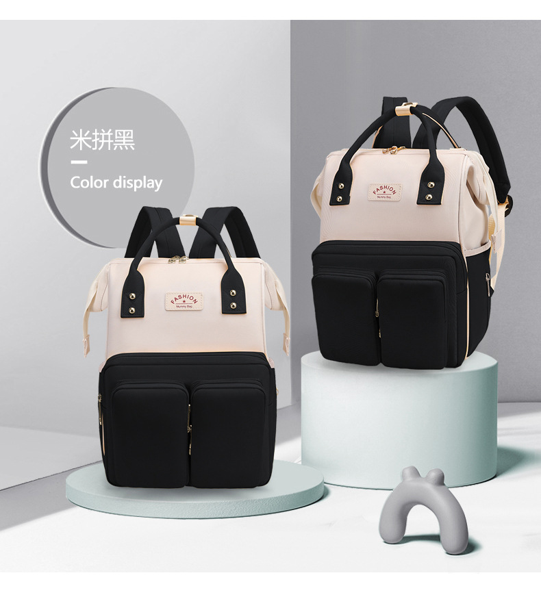 妈咪包工厂直销新款母婴包多功能尿布包妈妈包跨境尿垫保温包双肩详情16