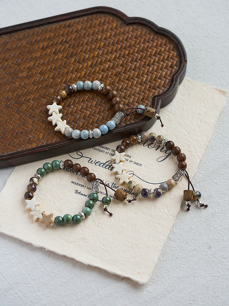 厂家直销景德镇陶瓷手链批发手工编织新中式礼物古风串珠国风手串详情1