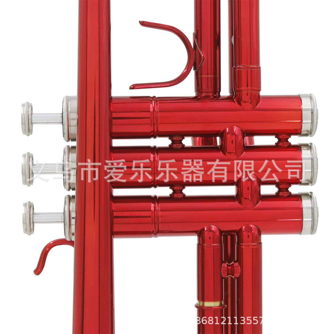 Wholesale wind band red trumpet instrument manufacturer, children and students perform B-flat three-note trumpet, drum and bugle corps instruments pic 22