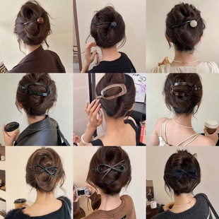 鸭嘴夹大号简约撞色蝴蝶结发饰后脑勺发夹百搭发量多头饰夹子详情2