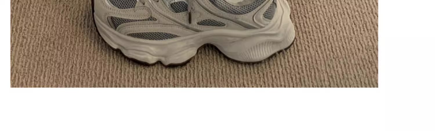 复古厚底灰色老爹鞋女款2025春季新款网面透气显脚小休闲运动鞋子详情17