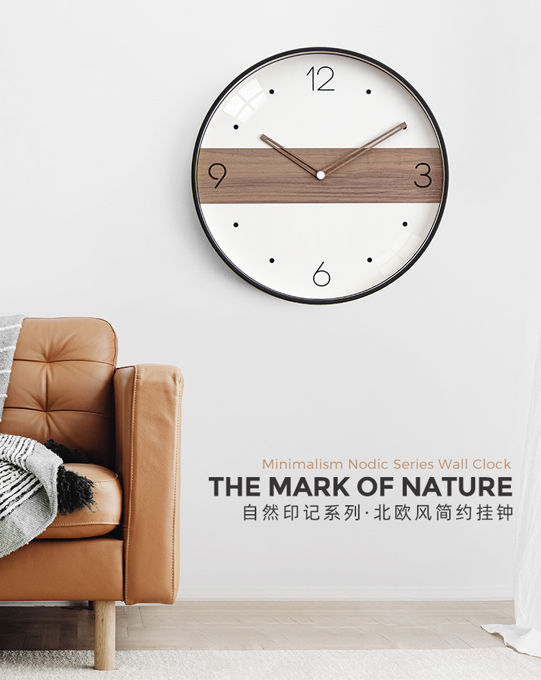 现代简约北欧创意挂钟客厅卧室家用静音时钟挂墙钟表 WALL CLOCK详情1