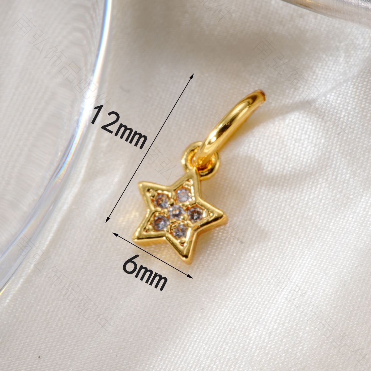 Copper-plated 18k high color retention, zirconium-inlaid five-pointed star pendant bracelet, pearl necklace, clasp, DIY jewelry accessory pic 5