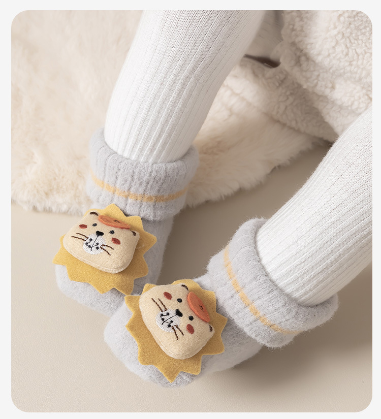 婴儿公仔袜秋冬加绒宝宝地板袜防滑卡通男女新生儿袜子批发加厚详情14