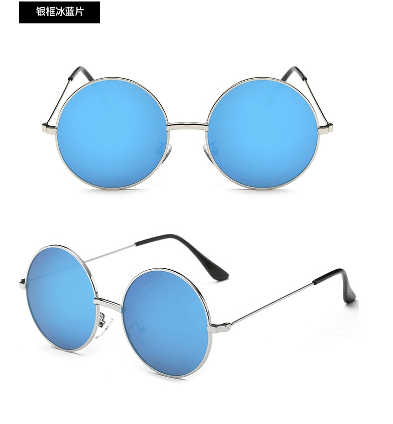 亚马逊男女同款偏光太阳镜复古太子镜速卖通8020圆框驾驶墨镜详情17