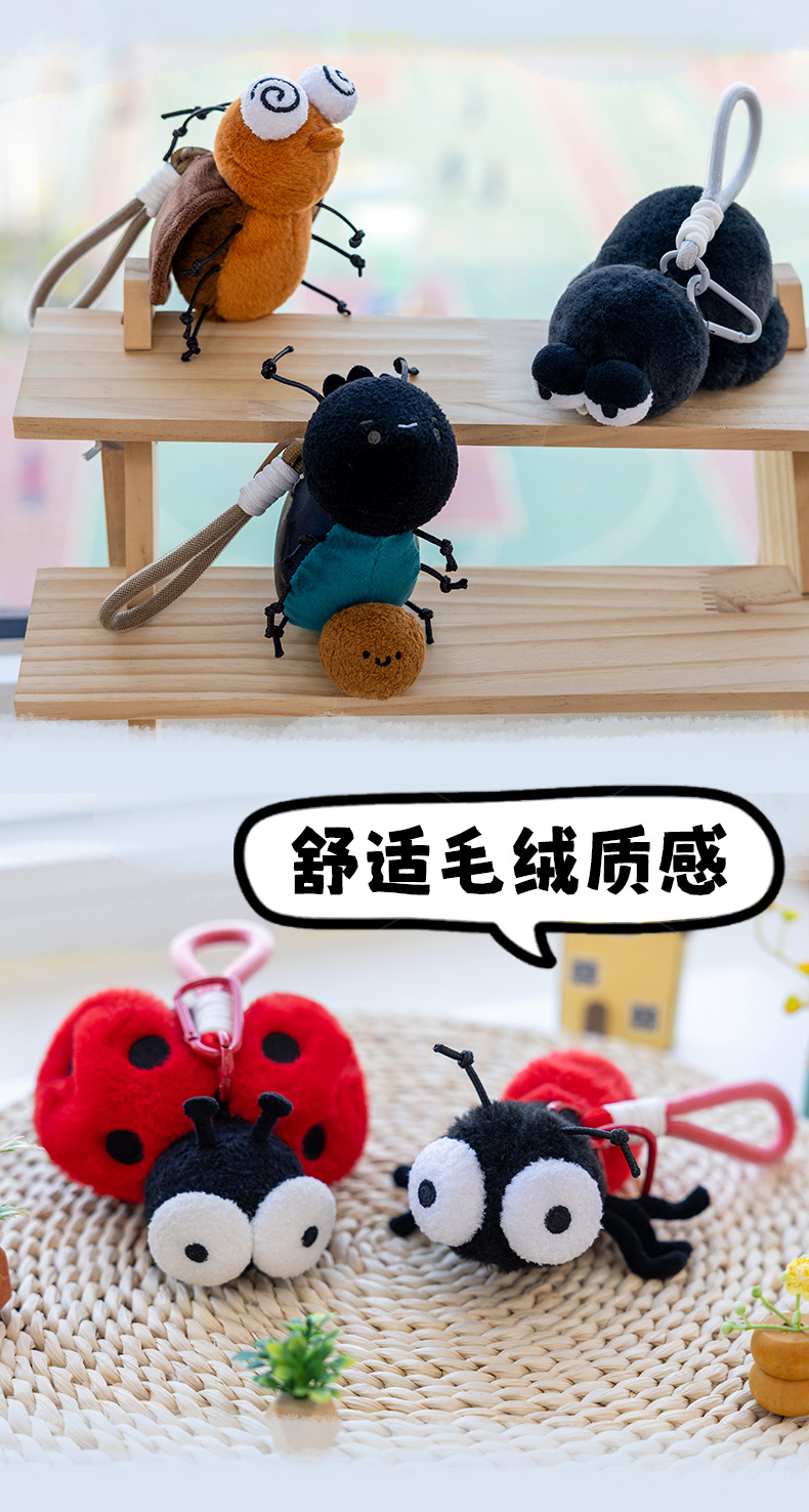 Insect plush hanging figurines, funny and fun, mosquitoes, flies, moths, mantises, realistic animals, in stock, trendy toys, wholesale pic 17