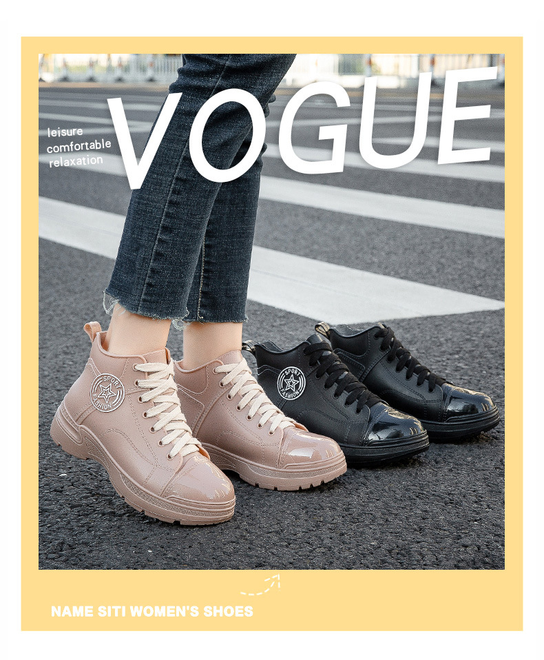 时尚女款防水雨鞋防滑雨靴短筒新款韩版休闲外穿套脚胶鞋外贸跨境详情1