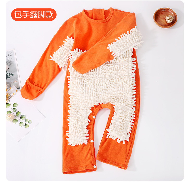 宝宝拖地爬爬服拖把侠连体衣防脏神器擦地板爬行服详情12