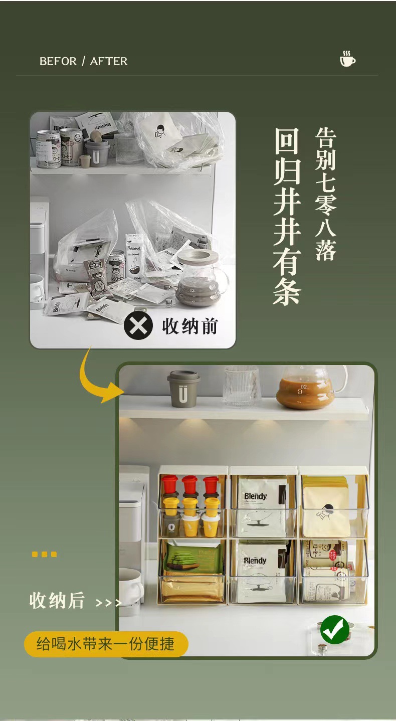 茶包收纳盒咖啡胶囊整理置物架亚克力办公桌面茶水间代发跨境货源详情9
