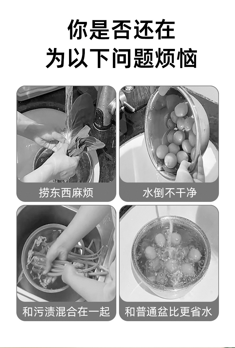 双层洗水果神器沥水篮厨房家用新款客厅淋水篮精致小果盘洗菜篮子详情2