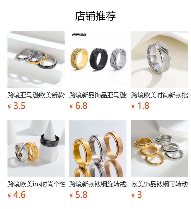 Cross-border personalized and fashionable titanium steel jewelry punk style 8mm patchwork mesh pattern rotatable vacuum titanium steel ring pic 1