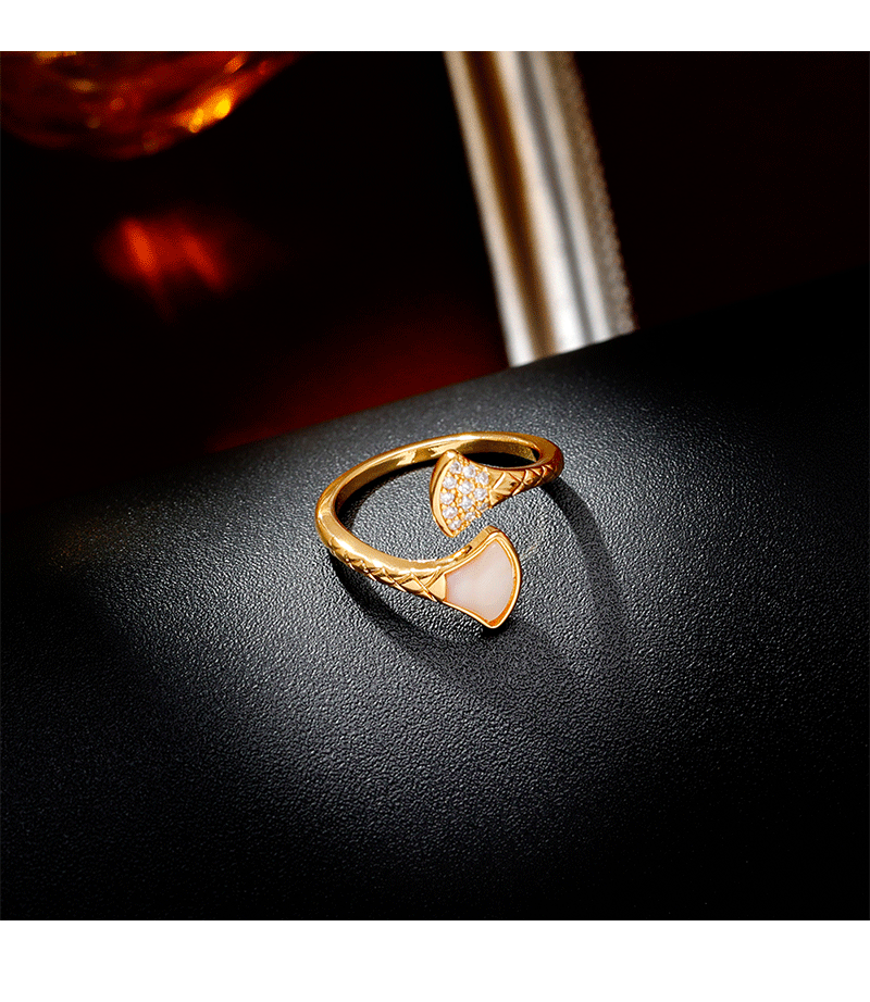 Hyacinth high-end fan-shaped shell ring for women, 2026 new trendy ring, fashionable, light luxury, elegant and high-end open ring pic 10