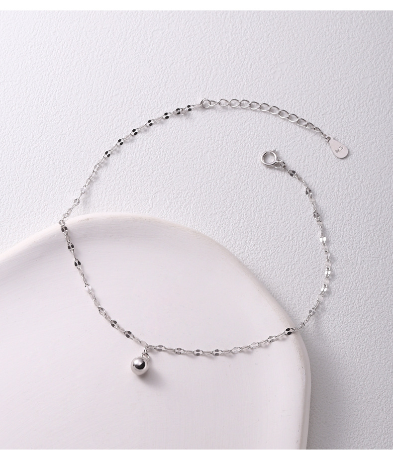 925纯银圆珠豆豆脚链女简约2023年新款轻奢时尚足饰夏季饰品F4216详情12