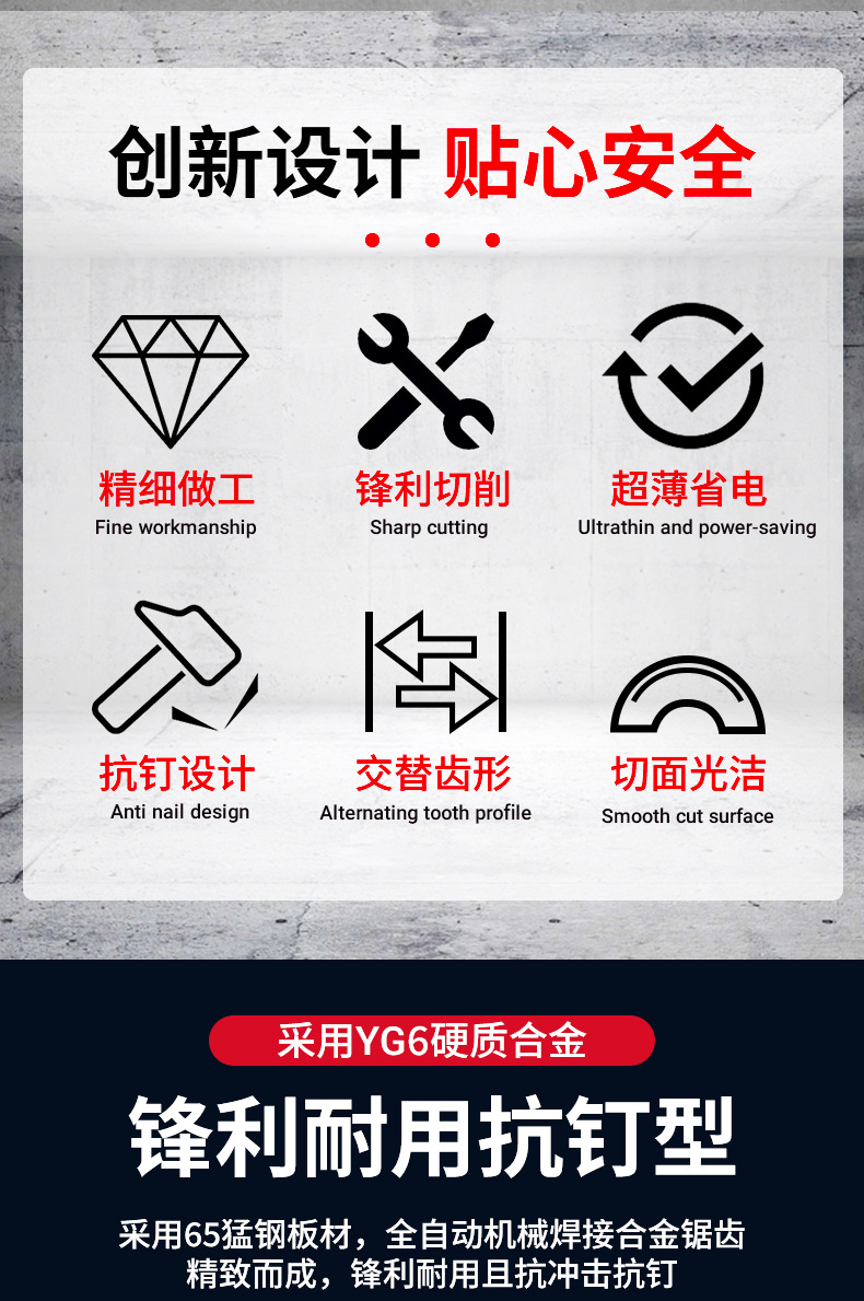 锂电锯木工锯片5寸5.5寸140手提锯手电锯切割片6寸电圆锯装修专用详情2