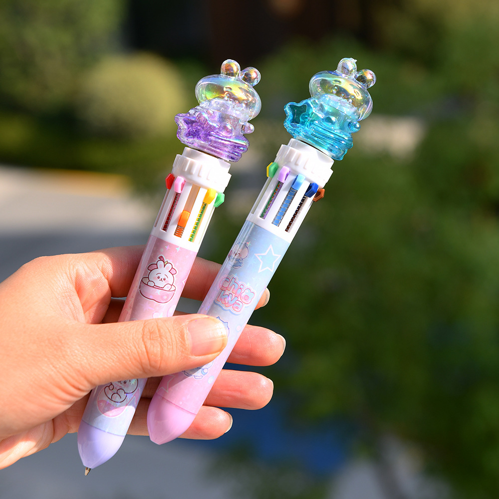 Chenxi Kawa Light Rotating Pen Fun Ten-color Press Ballpoint Pen can rotate multi-color planner pen 0.5mm pic 11