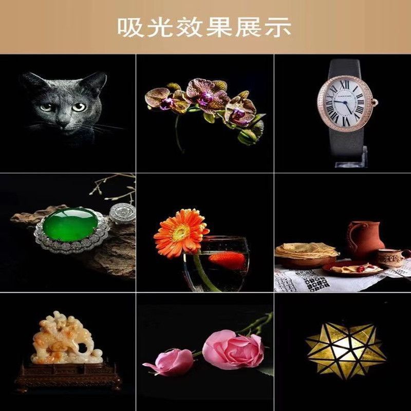 跨境现货直发黑色吸光布黑幕拍摄道具直播反光布背景布不反光哑光详情4