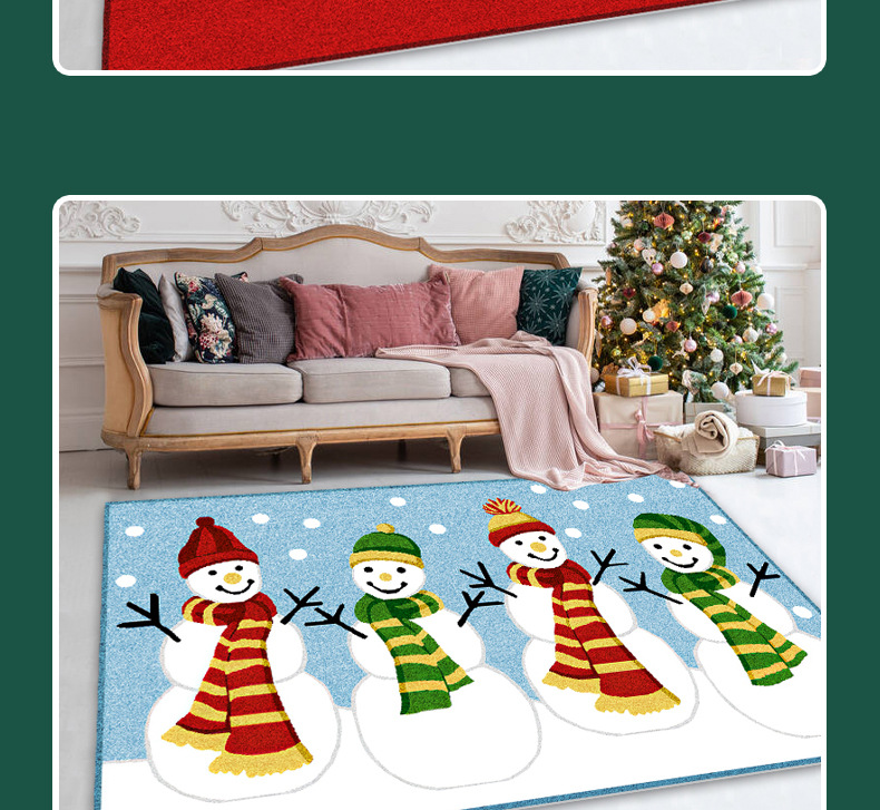 Anti-slip mat, new cartoon 3D floor mat, home living room sofa, bedroom bedside, super soft crystal velvet Christmas tree carpet pic 16