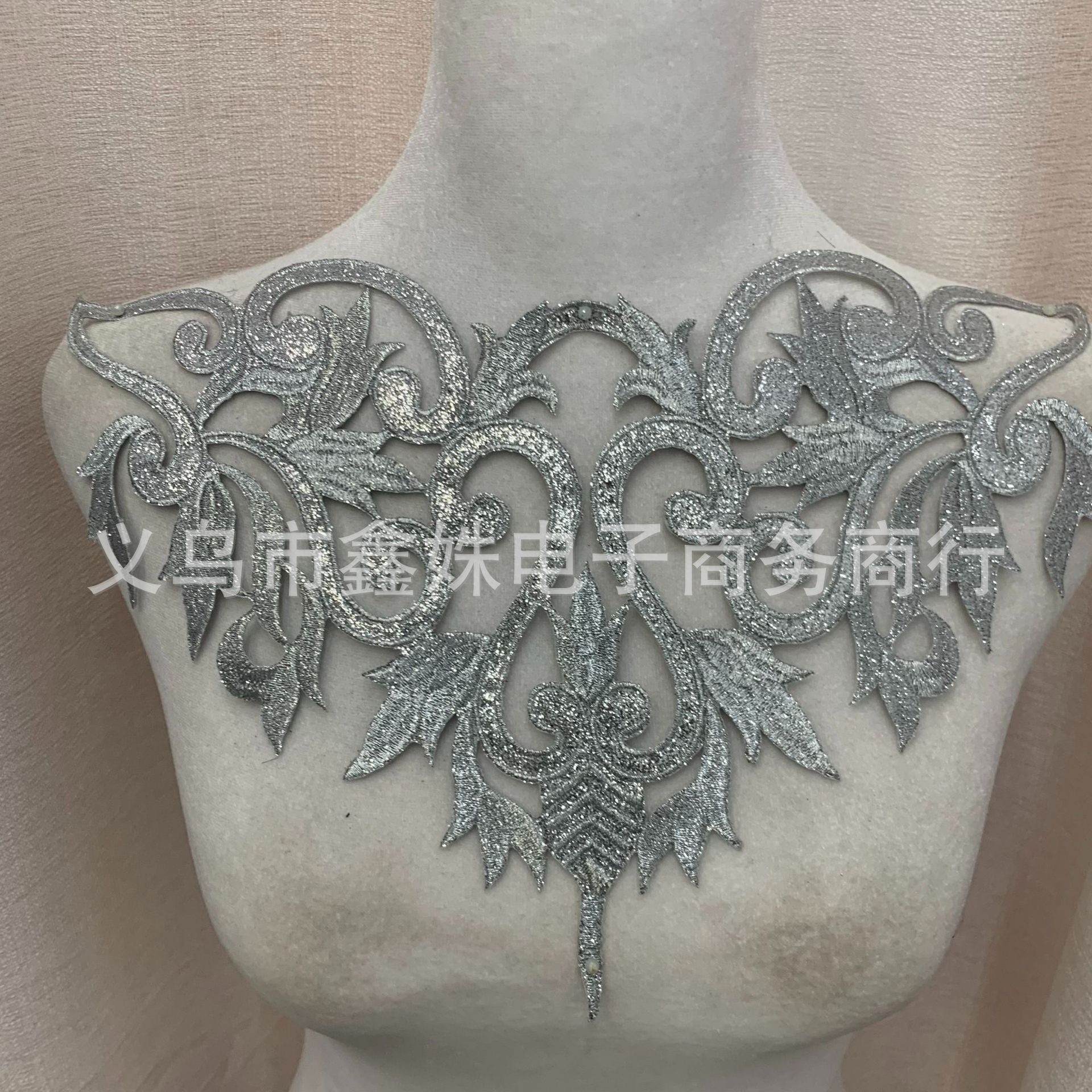 Net bottom, strand embroidery, collar flower, polyester silk embroidery, false collar, wedding accessories, chest collar pic 3