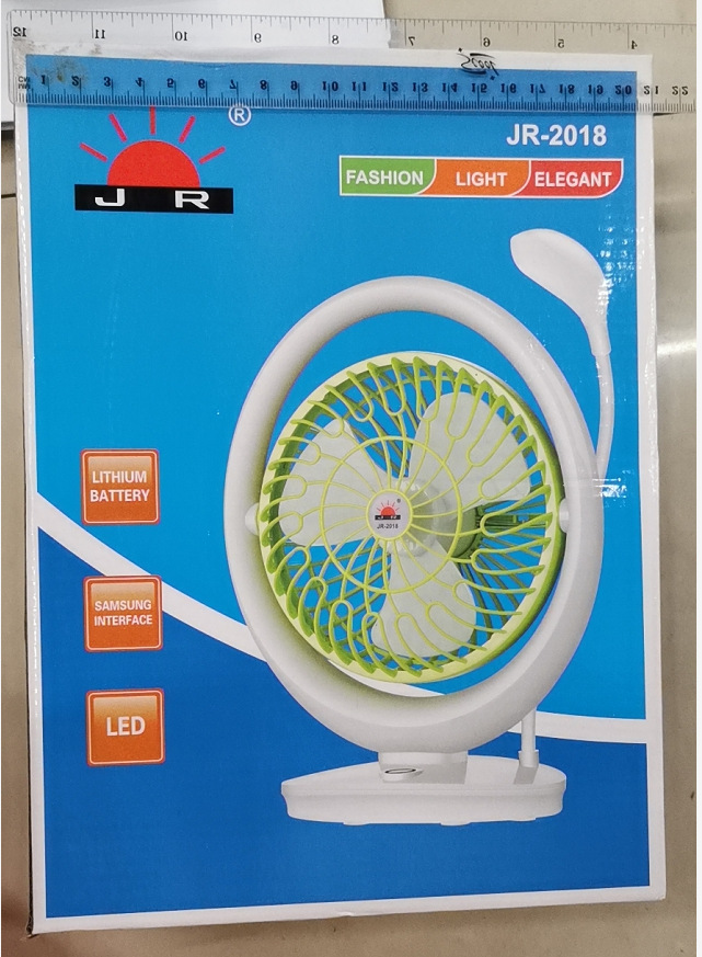JR-2018 Lighted fan rechargeable student dormitory home rechargeable fan mini Portable with strong wind force pic 20