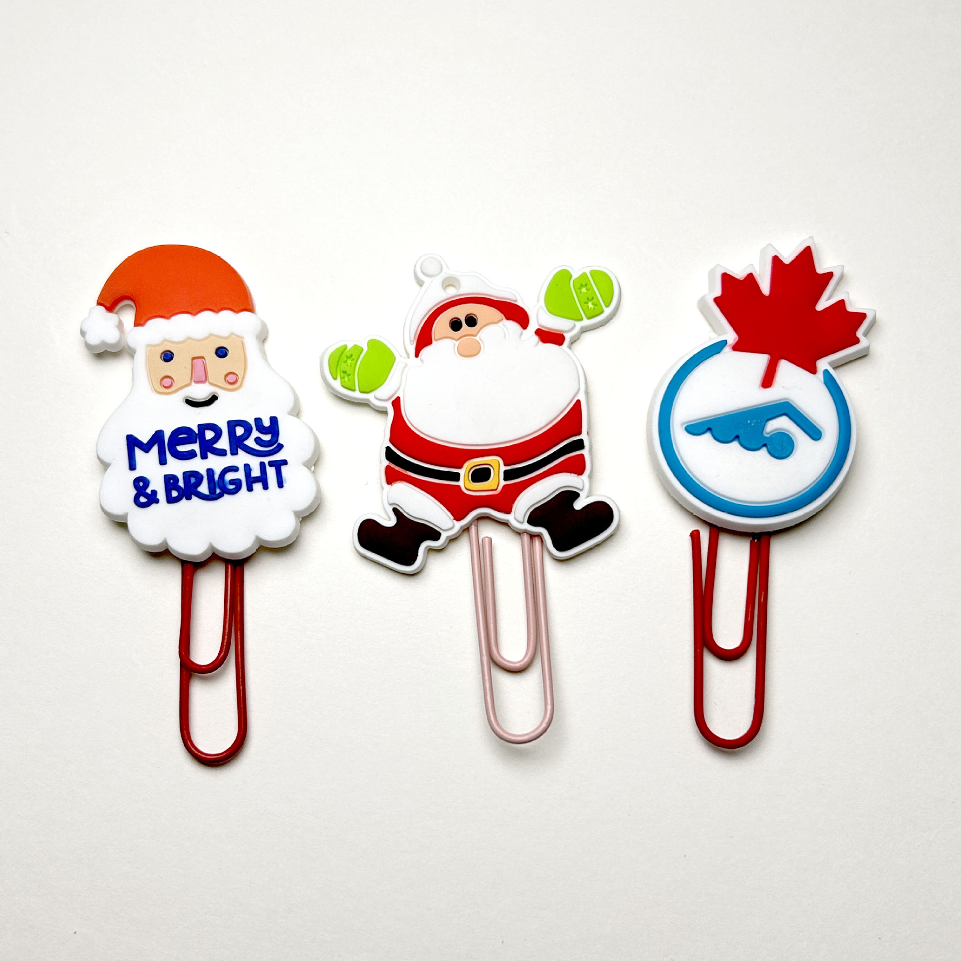 可爱卡通款圣诞回形针分页书签金属曲别针学生文具彩色回形针详情3