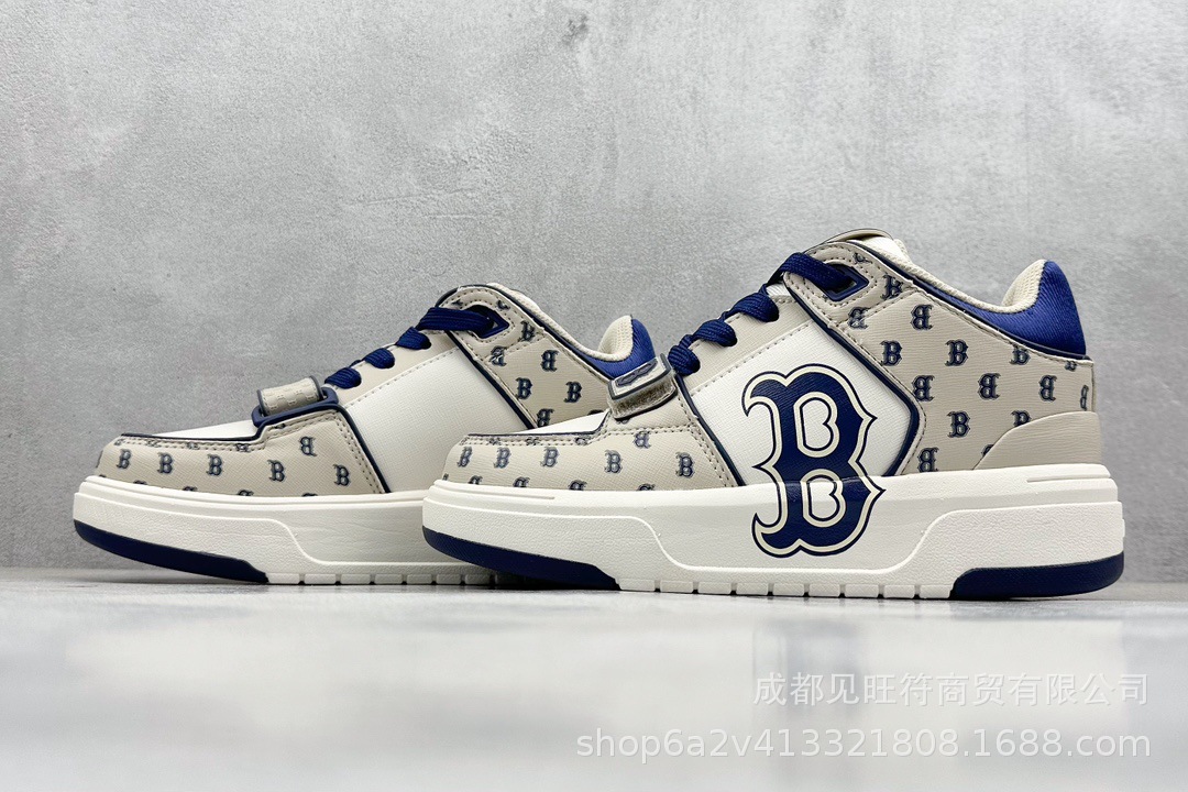 莆田纯原mlb老爹鞋学长鞋中帮NY大标洋基队厚底增高鞋6CM男女鞋详情17