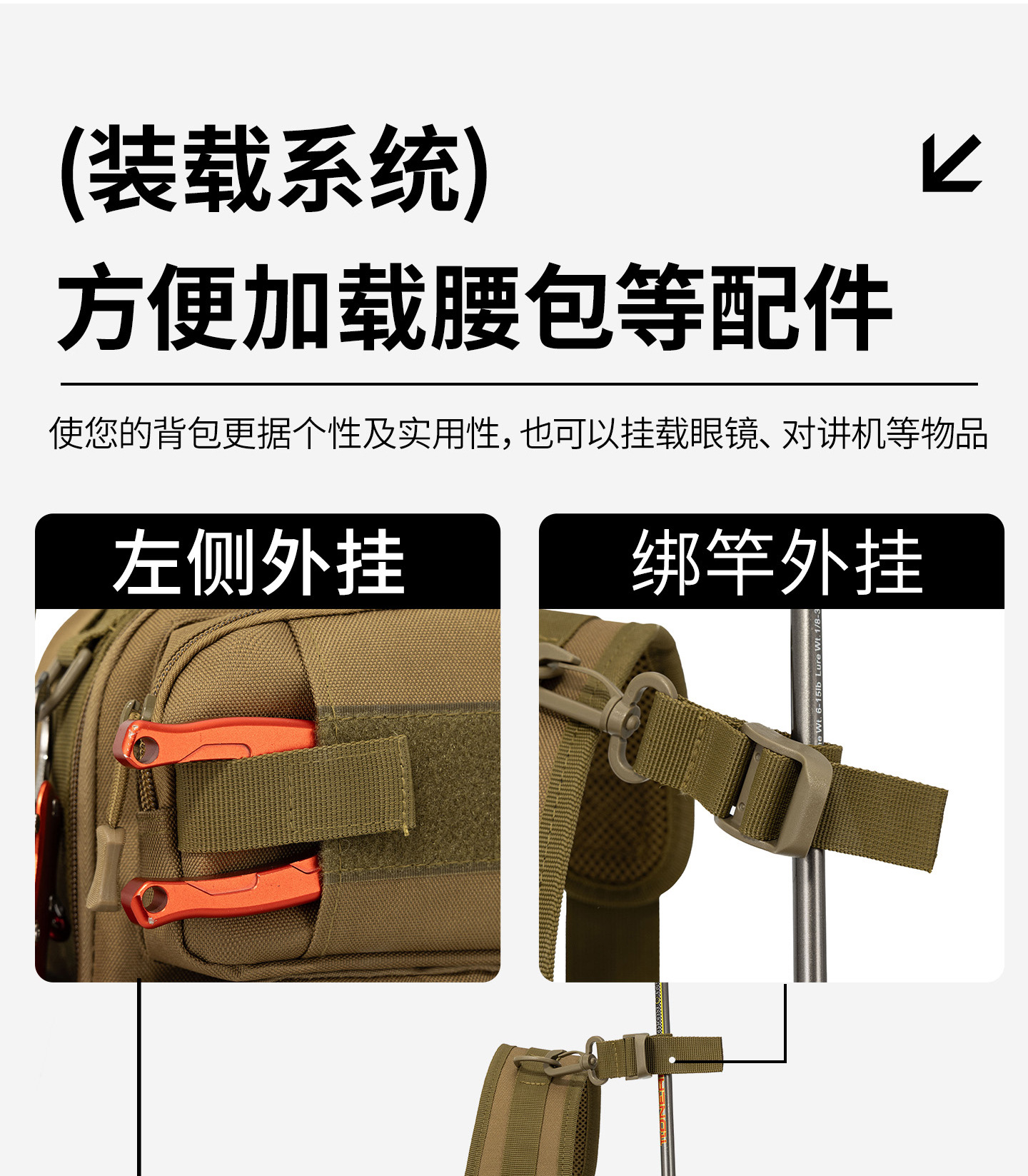 新款激光切割单肩包户外旅行斜挎包运动骑行小包多功能战术弹弓包详情16