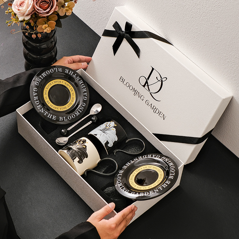 Retro-style ceramic coffee cups and saucers with a light luxury and high-end feel, afternoon tea coffee cups, home mugs, gift boxes, and souvenirs pic 16