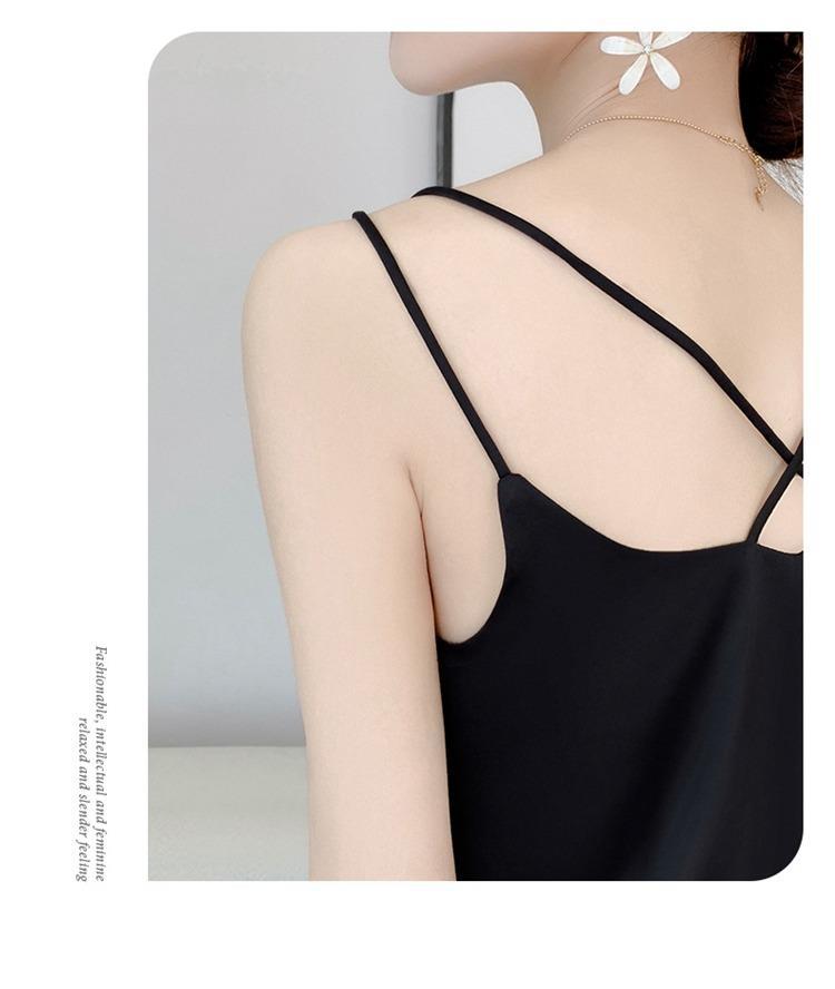 2025年吊带背心女内搭白色美背醋酸仿真丝上衣缎面夏西装仿打底衫详情25