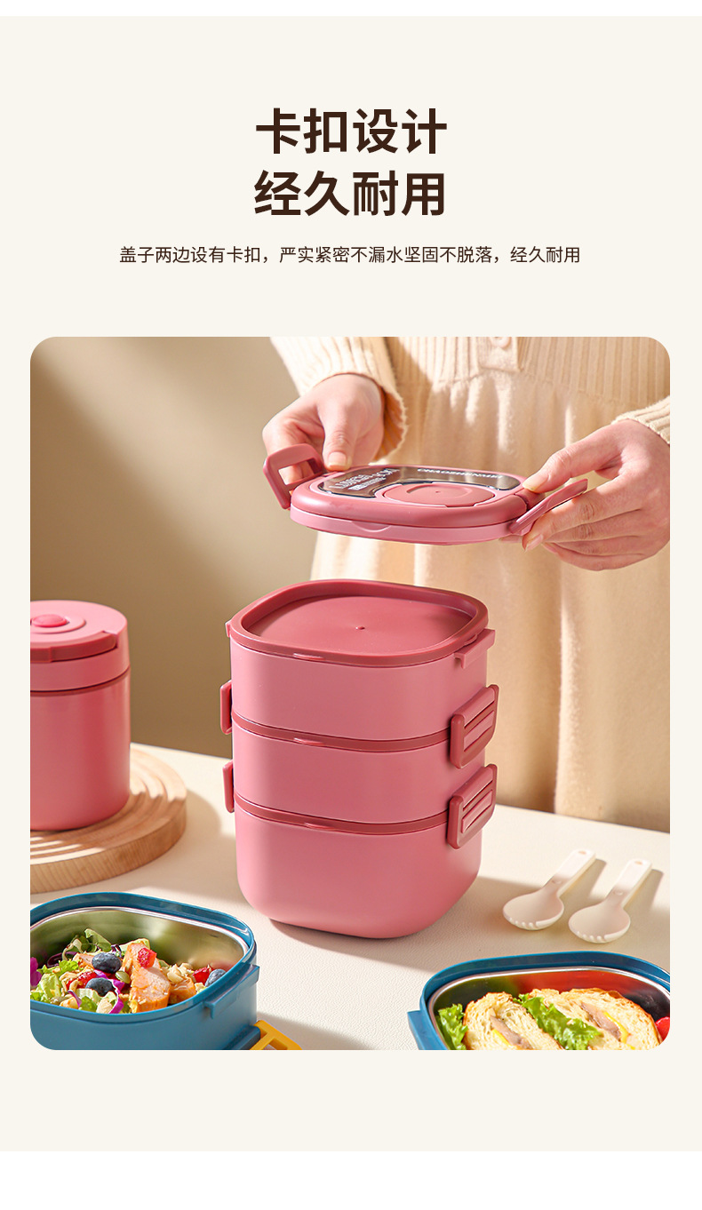 饭盒微波炉塑料日式便当盒高颜值可加热便携学生便携家用多层批发 pic 12
