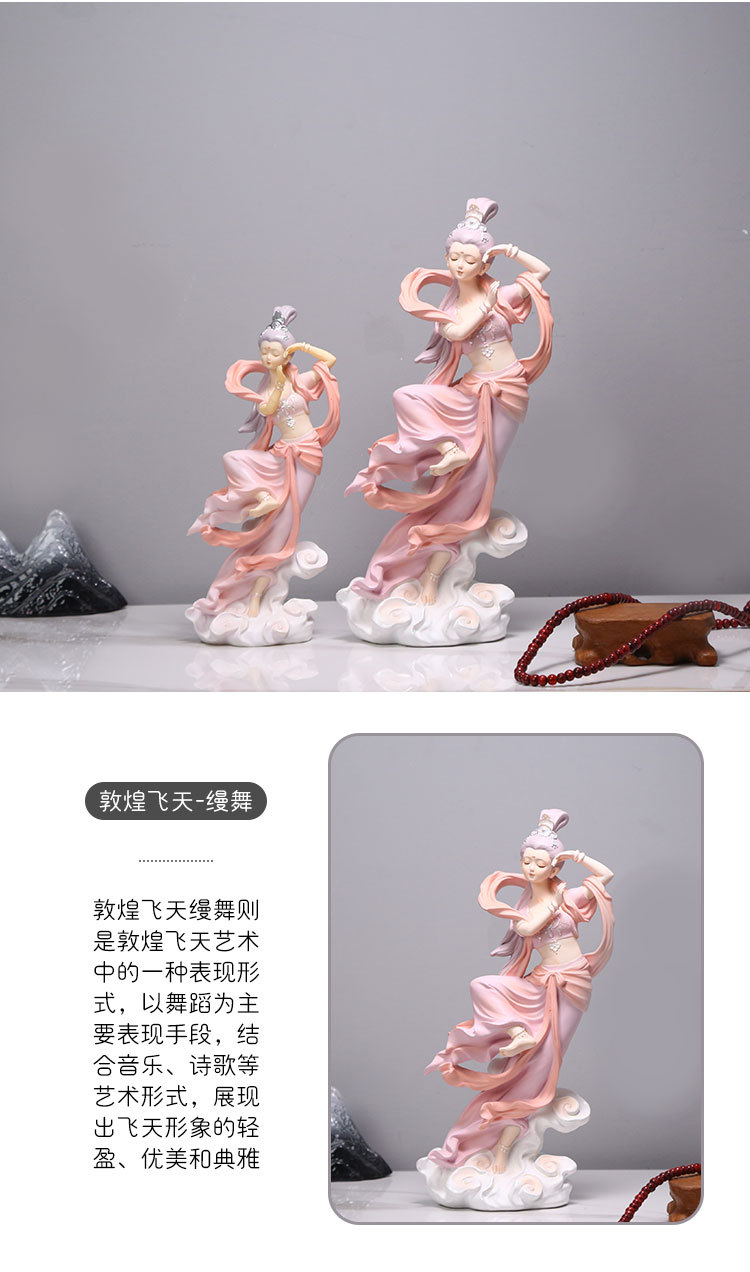 Cross-border new bestsellers, Dunhuang Feitian home decoration, wedding gifts, and traditional Chinese trend resin tabletop ornaments, one-piece consignment pic 8