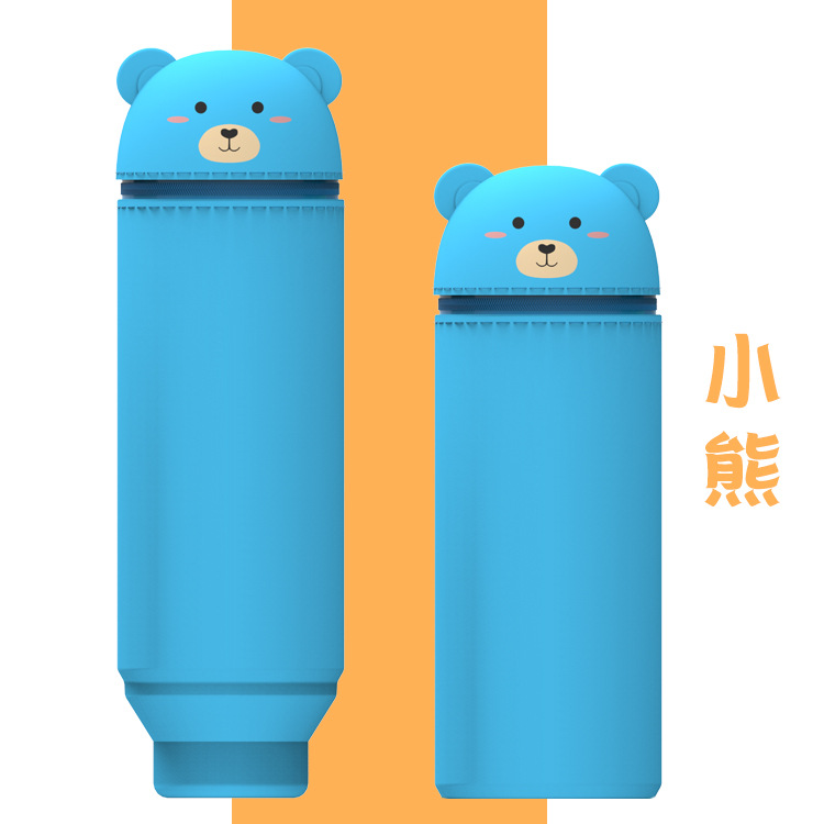 Silicone pen case, extendable pen holder with zipper, large-capacity learning supplies, stationery storage box, large-capacity pen holder pic 7