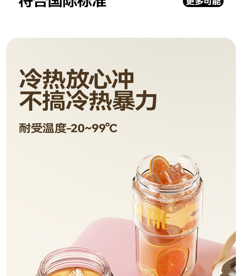 定制尚泰双饮花茶杯自带吸管硅胶提手可爱网红办公专用详情6