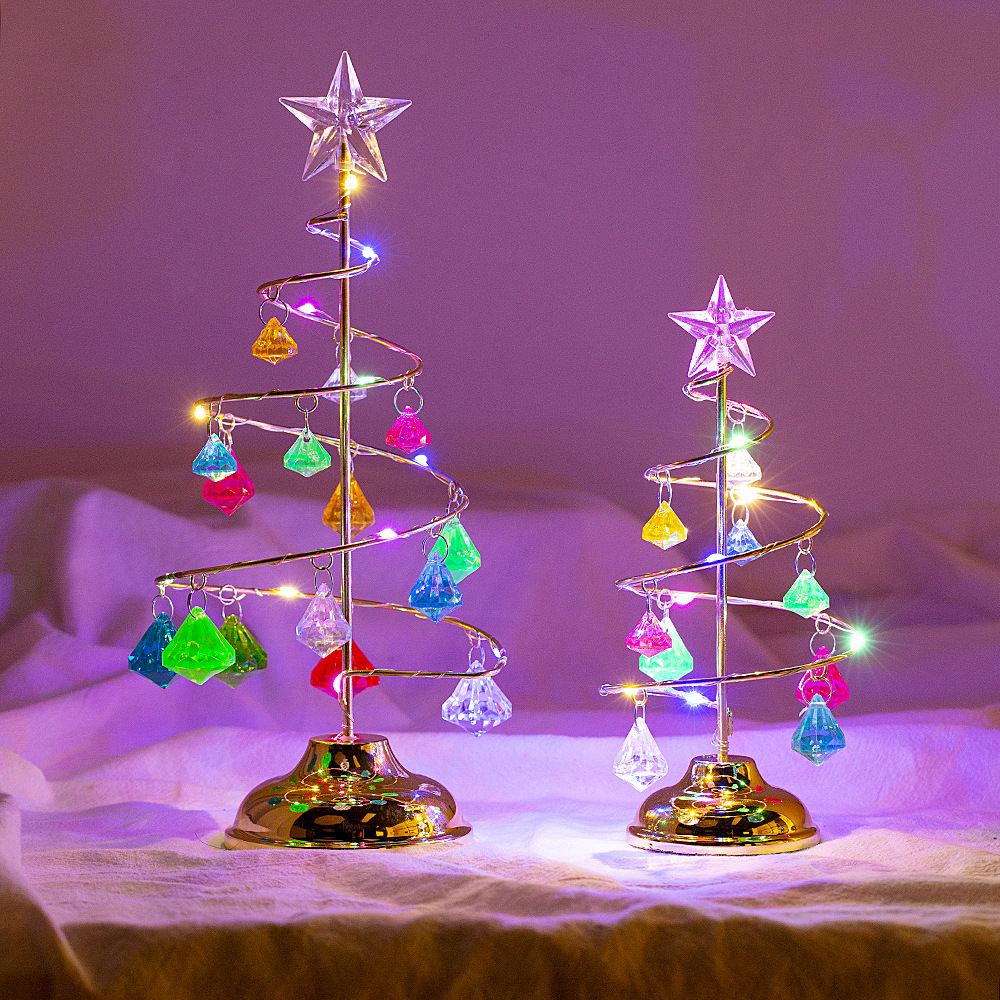 Christmas decorations, gifts, electroplated ironwork trees, LED illuminated crystal Christmas trees, crystal display stands, ornaments, night lights pic 7