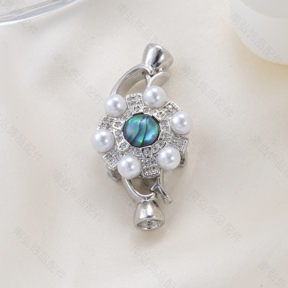 Pearl necklace clasp, copper plated with 18k gold and inlaid with pearls, abalone and shellfish necklace clasp, color-preserving finish clasp, DIY jewelry accessory pic 11