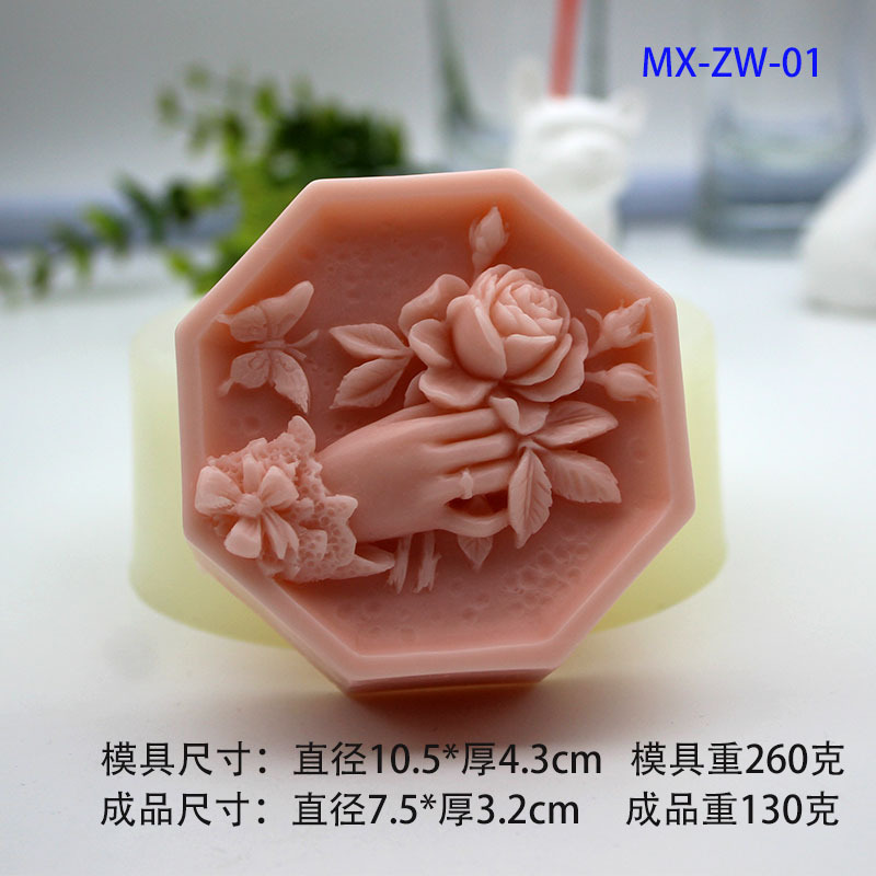 Peony, rose, silicone mold, cake baking, drip glue, scented gypsum, candle making, handmade DIY soap mold pic 6