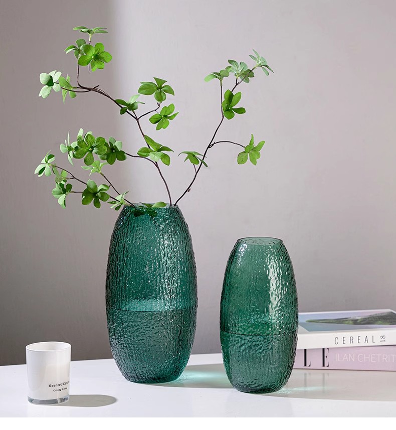 Free shipping for large glass vases, light luxury retro transparent water-grown dragon willow and horse drunken wood ornaments, living room flower arrangements pic 5