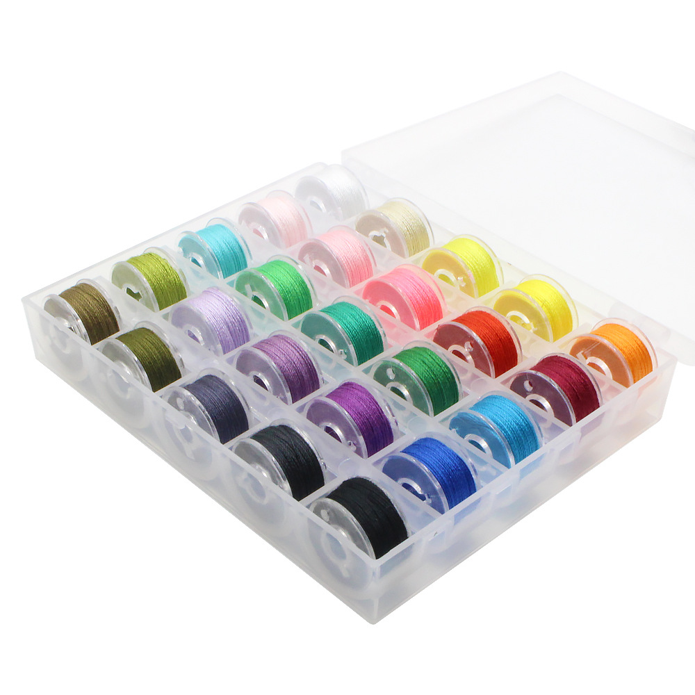 厂家批发家用缝纫机梭芯彩色绕线梭心25/36格梭心套装彩色缝纫线详情26
