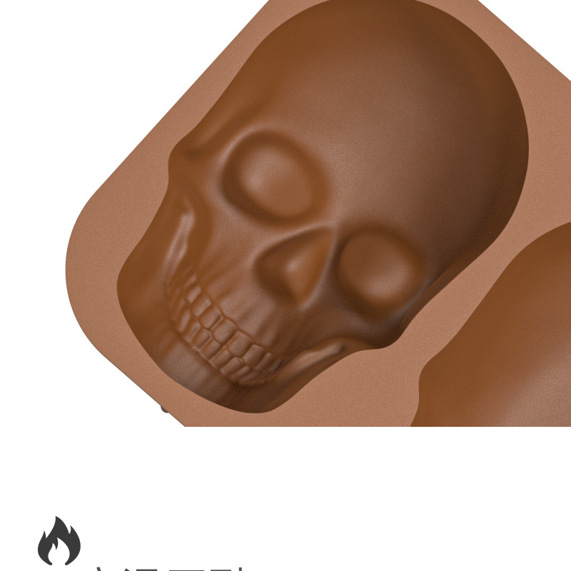 Silicone barbecue pan, large skull chocolate mold cake, skull head resin mask baking mousse pic 31