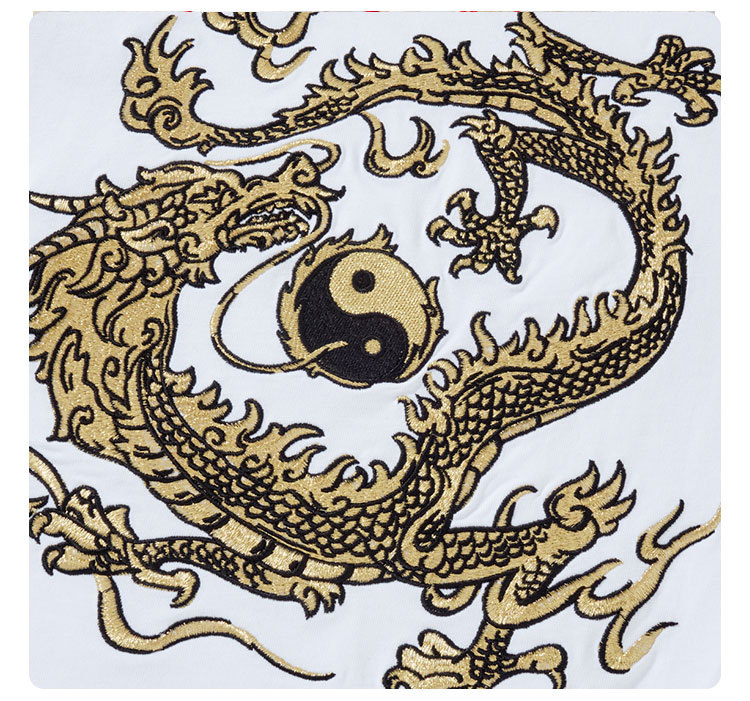 New short-sleeved T-shirts for men, heavy embroidery, all-cotton round neck, loose and large-sized casual trendy couple shirts, custom-made and wholesale pic 5